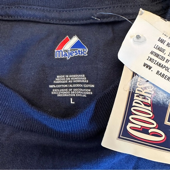 NY Yankees Babe Ruth Jersey Tee Majestic Cooperstown  Limited Release Sz Large - Picture 7 of 8